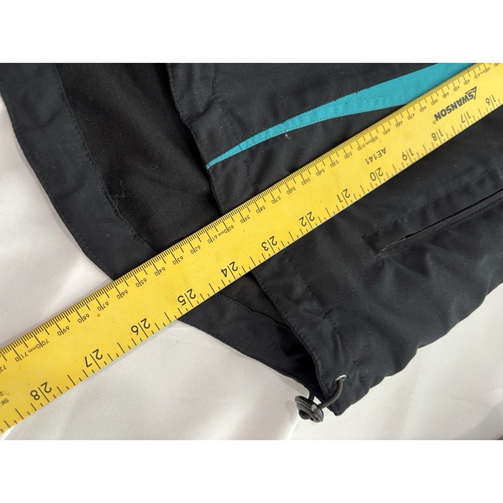 Vtg Catalina Jacket Womens Large Black Teal Full Zip Windbreaker Bomber - Picture 9 of 9